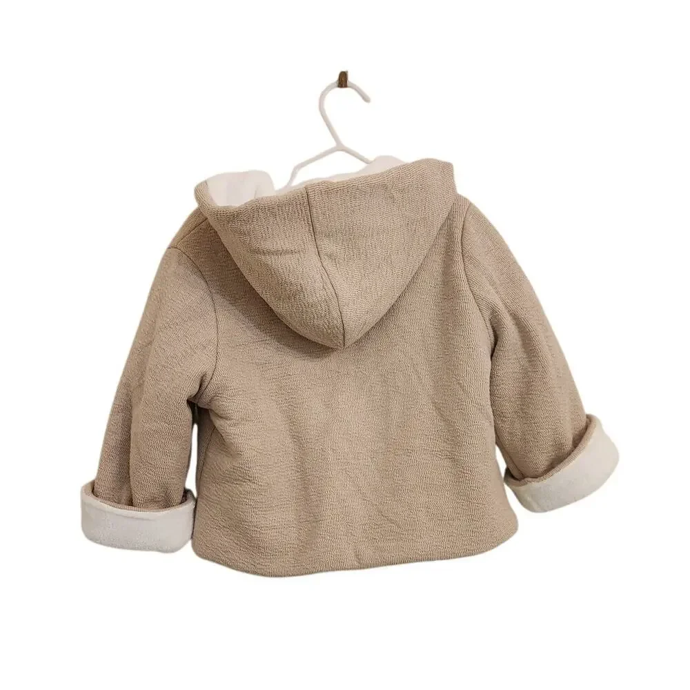 NWT First Impressions Unisex Faux Sherpa Lined Hooded Jacket 24 Months